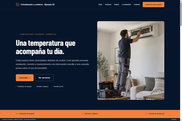 Vista previa de Climatización y calderas · Ejemplo 02