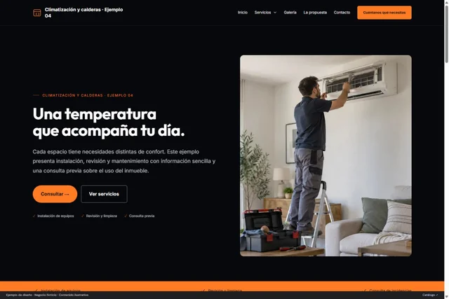 Vista previa de Climatización y calderas · Ejemplo 04