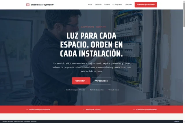 Vista del ejemplo Electricistas · Ejemplo 01