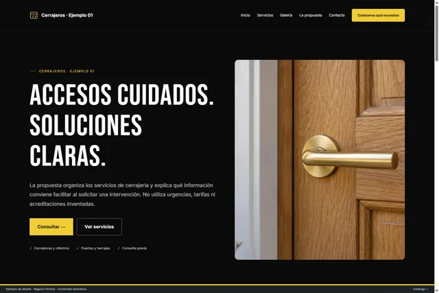 Vista previa de Cerrajeros · Ejemplo 01