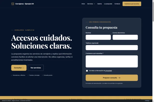 Vista previa de Cerrajeros · Ejemplo 04