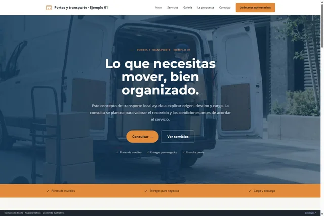 Vista previa de Portes y transporte · Ejemplo 01