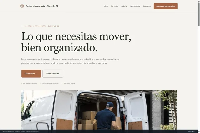 Vista previa de Portes y transporte · Ejemplo 02