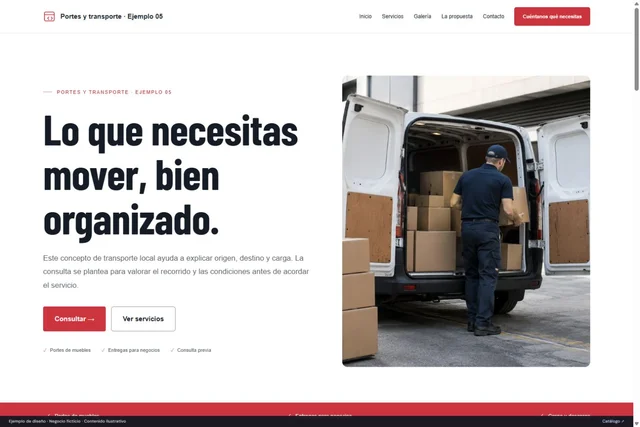 Vista previa de Portes y transporte · Ejemplo 05