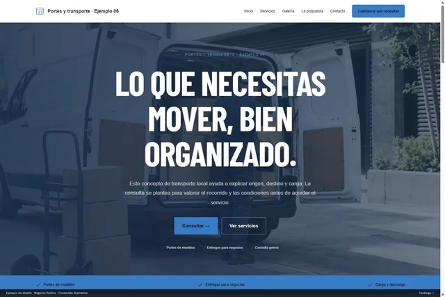 Vista previa de Portes y transporte · Ejemplo 06