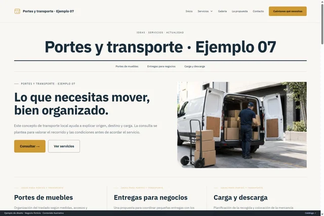 Vista previa de Portes y transporte · Ejemplo 07