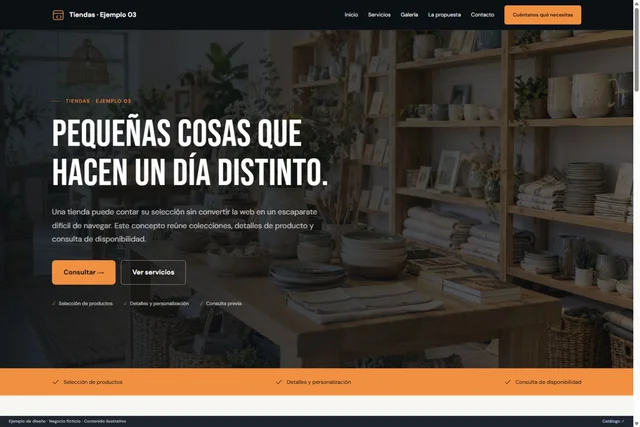 Vista previa de Tiendas · Ejemplo 03