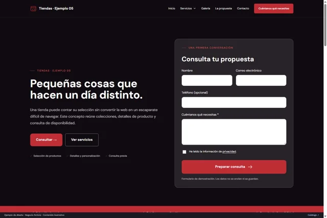 Vista previa de Tiendas · Ejemplo 05