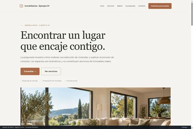 Vista previa de Inmobiliarias · Ejemplo 01