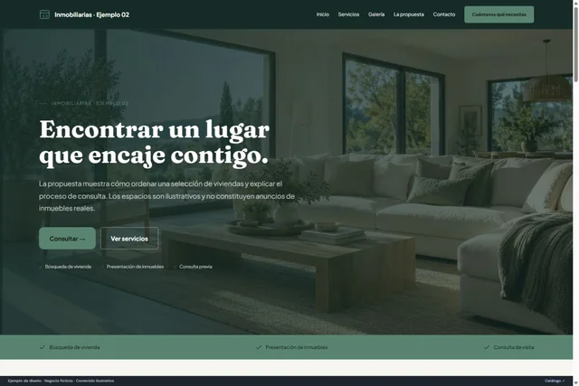 Vista previa de Inmobiliarias · Ejemplo 02