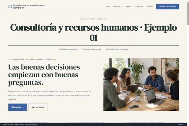 Vista previa de Consultoría y recursos humanos · Ejemplo 01