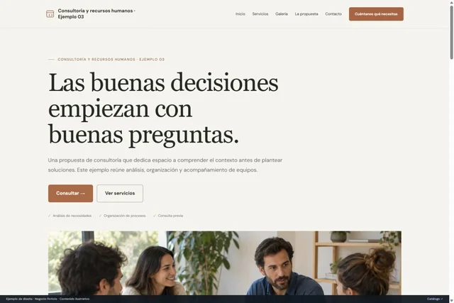 Vista previa de Consultoría y recursos humanos · Ejemplo 03