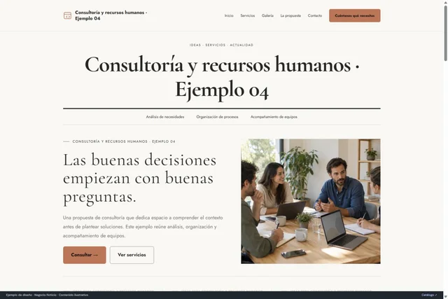 Vista previa de Consultoría y recursos humanos · Ejemplo 04