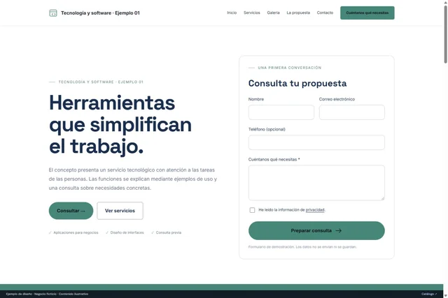 Vista previa de Tecnología y software · Ejemplo 01