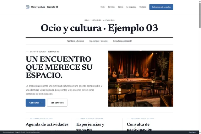 Vista previa de Ocio y cultura · Ejemplo 03