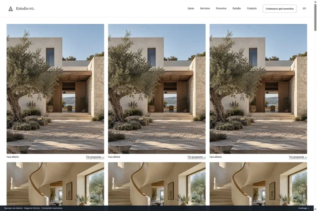 Vista del ejemplo Arquitectos · Ejemplo 02