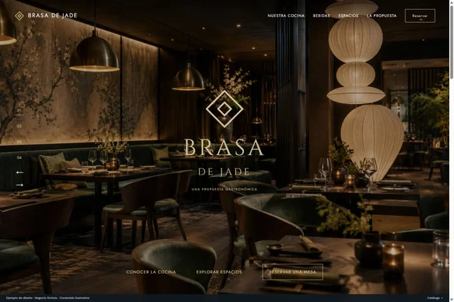 Vista del ejemplo Brasa de Jade · Ejemplo de restaurante