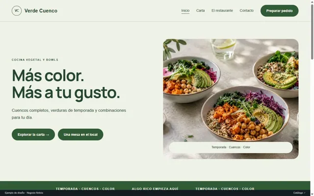 Vista previa de Verde Cuenco · Cocina vegetal y bowls