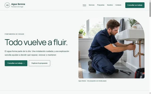 Vista previa de Agua Serena · Fontanería de hogar