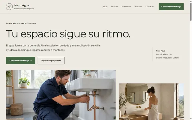 Vista previa de Nexo Agua · Fontanería para negocios