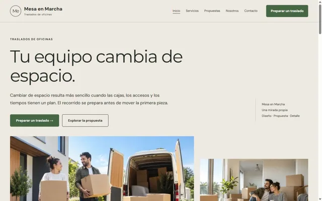 Vista previa de Mesa en Marcha · Traslados de oficinas