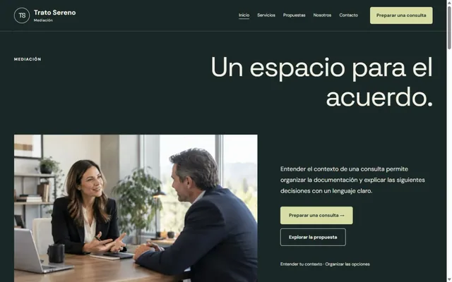 Vista previa de Trato Sereno · Mediación