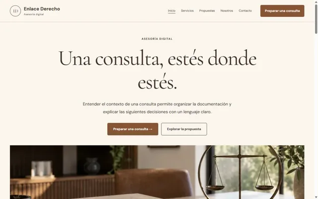 Vista previa de Enlace Derecho · Asesoría digital