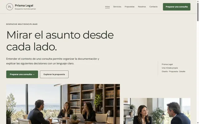 Vista previa de Prisma Legal · Despacho multidisciplinar
