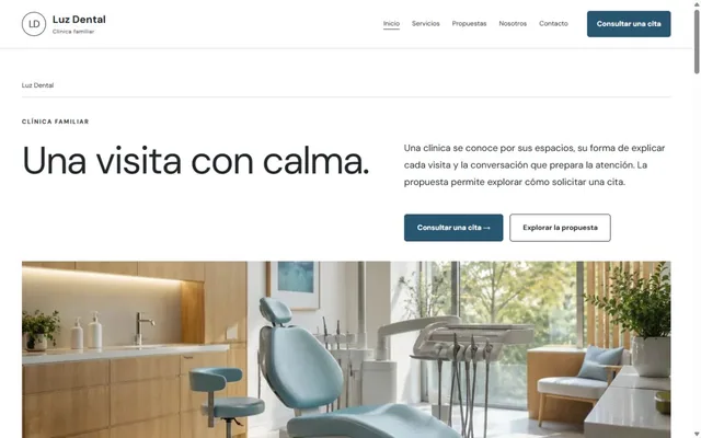 Vista previa de Luz Dental · Clínica familiar