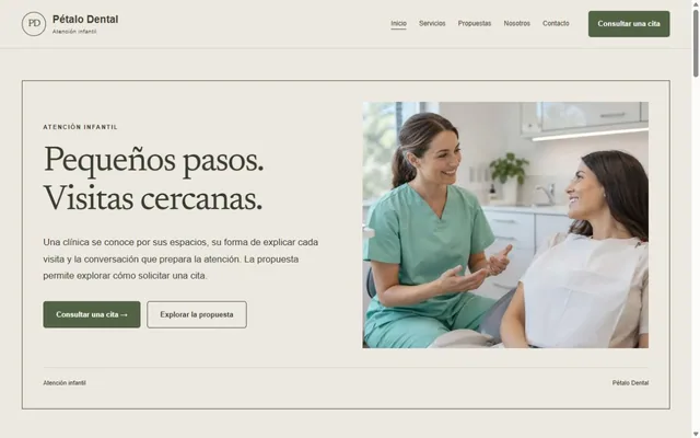 Vista previa de Pétalo Dental · Atención infantil