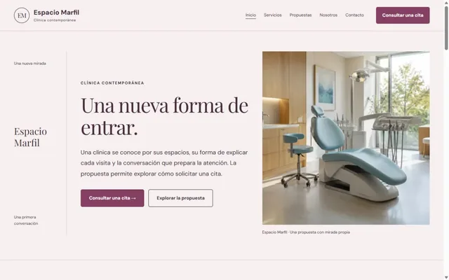 Vista previa de Espacio Marfil · Clínica contemporánea