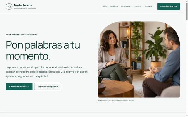 Vista previa de Norte Sereno · Acompañamiento emocional