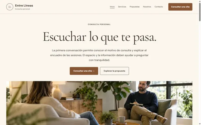 Vista previa de Entre Líneas · Consulta personal
