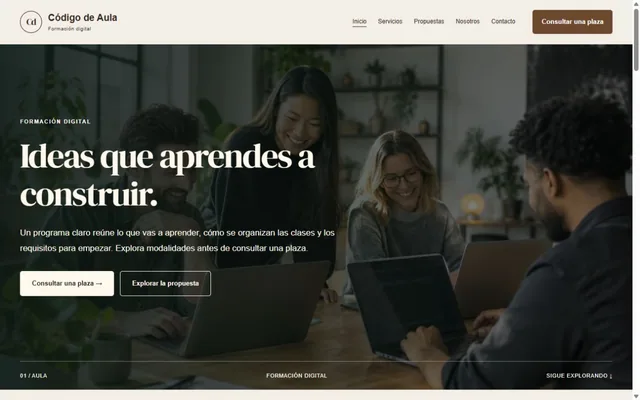 Vista previa de Código de Aula · Formación digital
