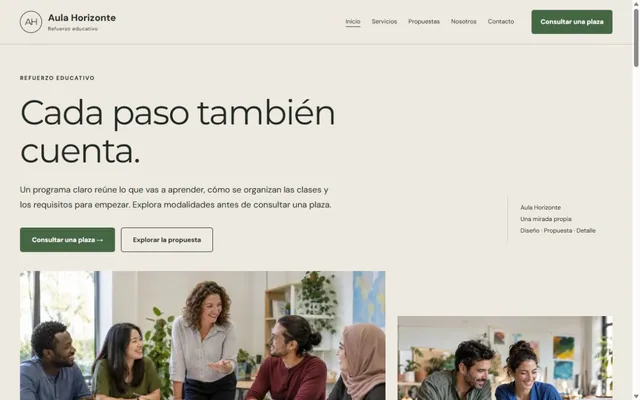 Vista previa de Aula Horizonte · Refuerzo educativo