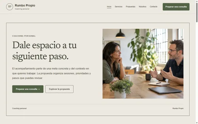 Vista previa de Rumbo Propio · Coaching personal