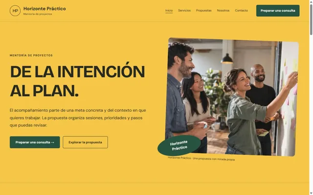 Vista previa de Horizonte Práctico · Mentoría de proyectos