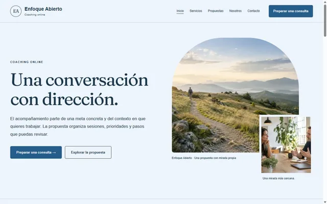 Vista previa de Enfoque Abierto · Coaching online