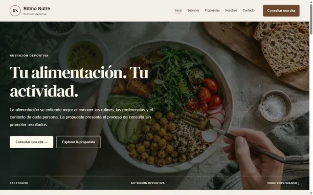 Vista previa de Ritmo Nutre · Nutrición deportiva