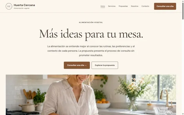 Vista previa de Huerta Cercana · Alimentación vegetal