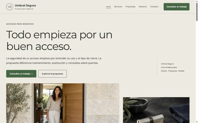 Vista previa de Umbral Seguro · Accesos para negocios