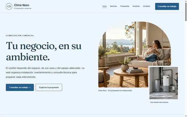 Vista previa de Clima Nexo · Climatización comercial