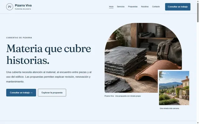 Vista previa de Pizarra Viva · Cubiertas de pizarra