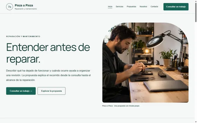 Vista previa de Pieza a Pieza · Reparación y mantenimiento