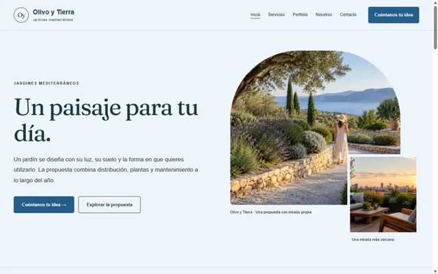 Vista previa de Olivo y Tierra · Jardines mediterráneos