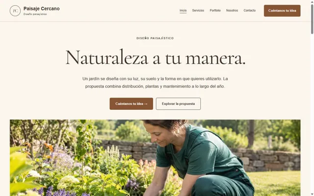 Vista previa de Paisaje Cercano · Diseño paisajístico
