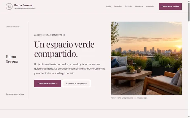 Vista previa de Rama Serena · Jardines para comunidades