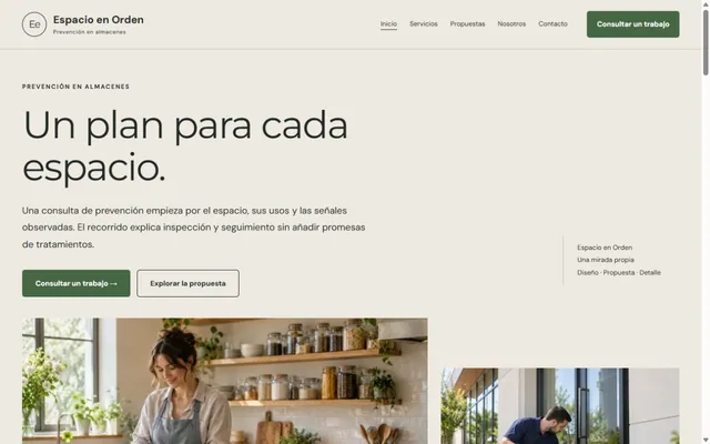 Vista previa de Espacio en Orden · Prevención en almacenes