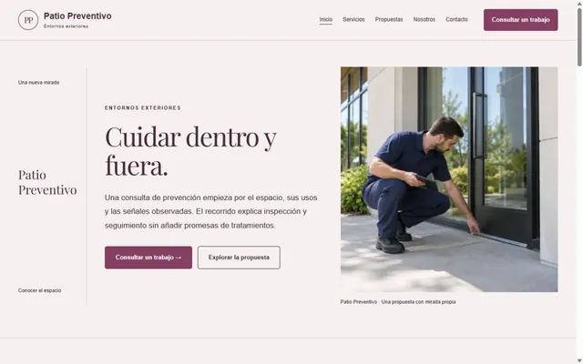 Vista previa de Patio Preventivo · Entornos exteriores