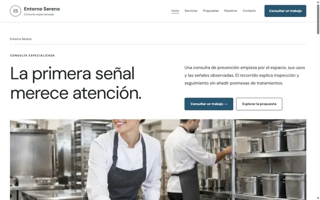 Vista previa de Entorno Sereno · Consulta especializada
